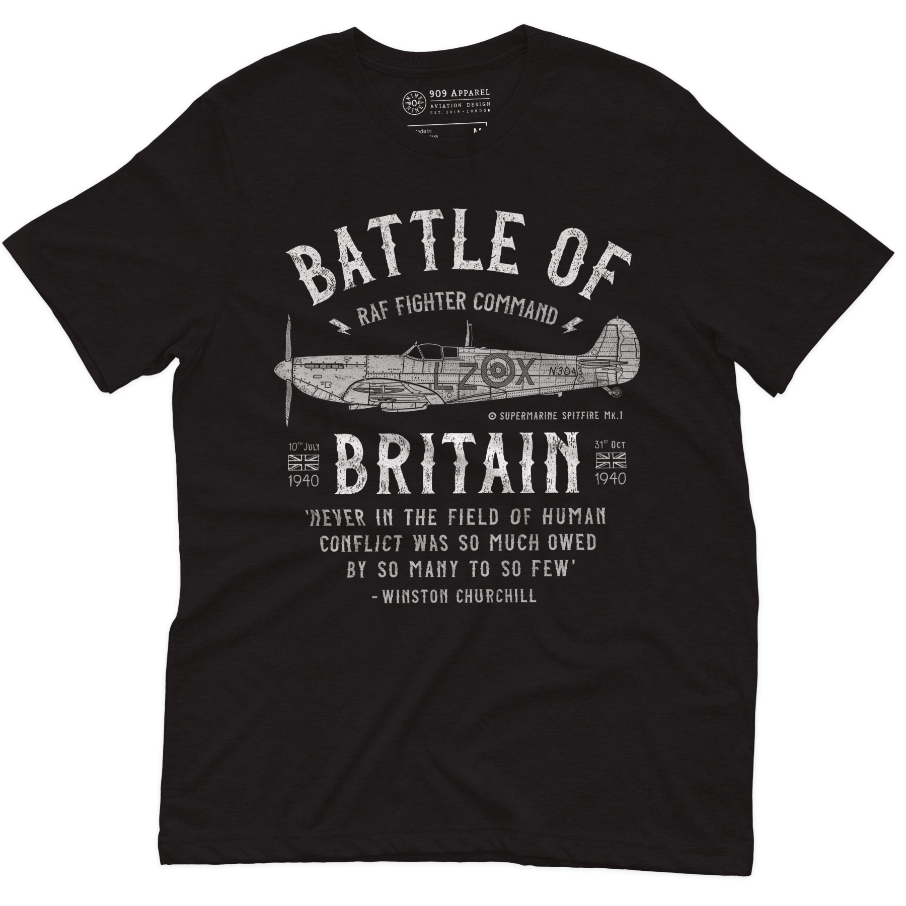 Supermarine Spitfire Mk. 1 - Heritage 1938 T-Shirt — 909 Apparel®